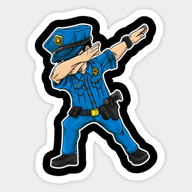 Dabbing Police Gift Funny Policeman Dab Dance Sticker by captainmood